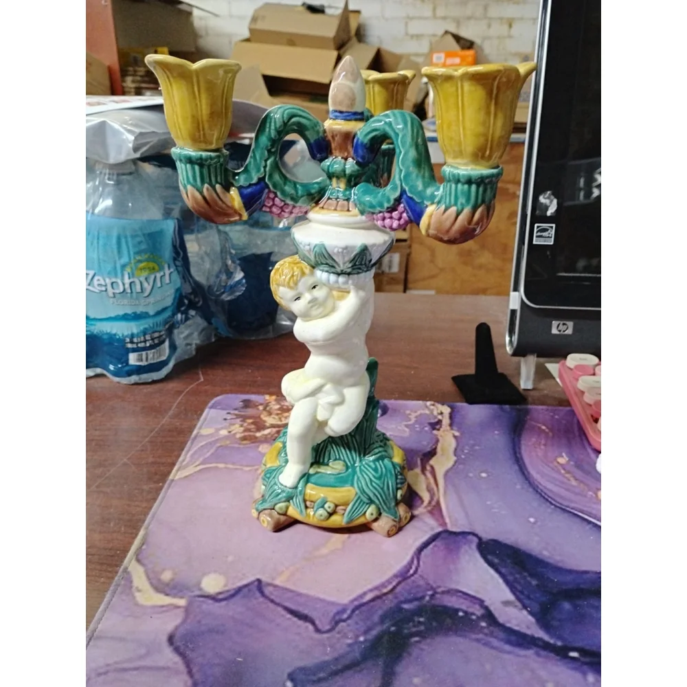 Danna Cullen Design Porcelain‎ Cherib Pillar Candelabra Zrike Co.